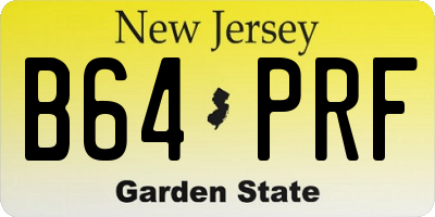 NJ license plate B64PRF