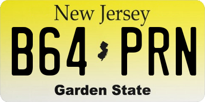 NJ license plate B64PRN