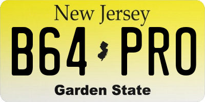 NJ license plate B64PRO
