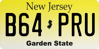 NJ license plate B64PRU