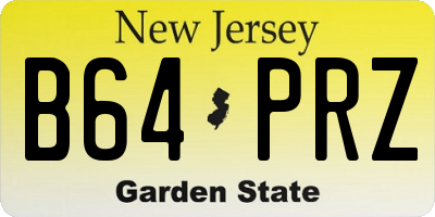 NJ license plate B64PRZ
