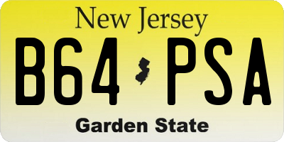 NJ license plate B64PSA