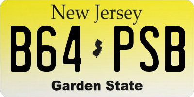 NJ license plate B64PSB