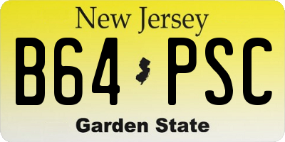 NJ license plate B64PSC