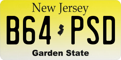 NJ license plate B64PSD