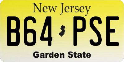 NJ license plate B64PSE