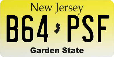 NJ license plate B64PSF