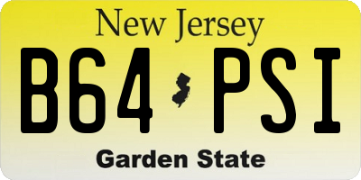 NJ license plate B64PSI