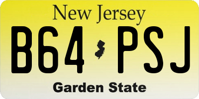 NJ license plate B64PSJ