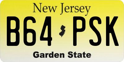 NJ license plate B64PSK