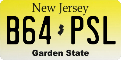 NJ license plate B64PSL
