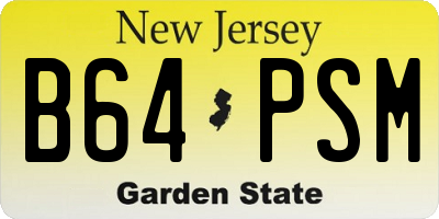 NJ license plate B64PSM