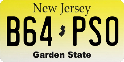 NJ license plate B64PSO