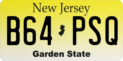 NJ license plate B64PSQ