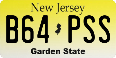 NJ license plate B64PSS