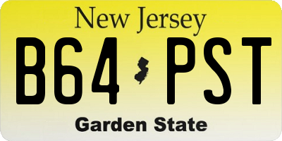 NJ license plate B64PST