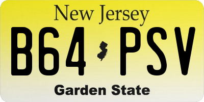 NJ license plate B64PSV