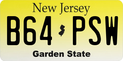NJ license plate B64PSW