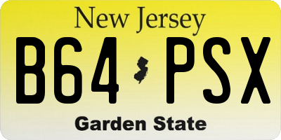 NJ license plate B64PSX
