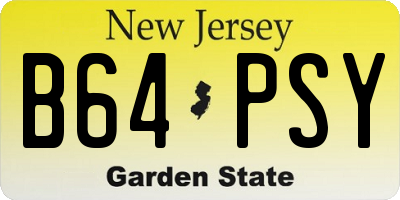 NJ license plate B64PSY
