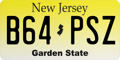 NJ license plate B64PSZ