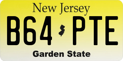 NJ license plate B64PTE