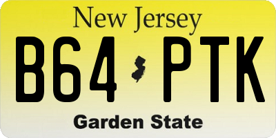 NJ license plate B64PTK