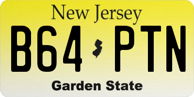 NJ license plate B64PTN
