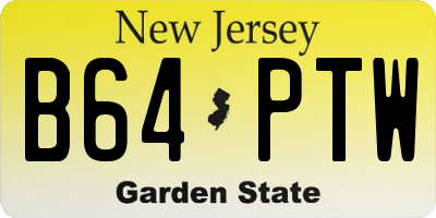 NJ license plate B64PTW