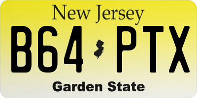 NJ license plate B64PTX
