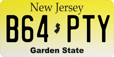 NJ license plate B64PTY