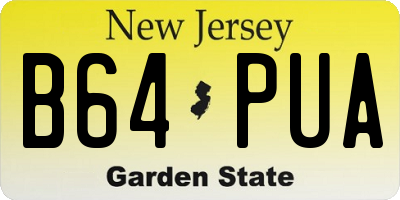 NJ license plate B64PUA