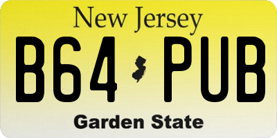 NJ license plate B64PUB