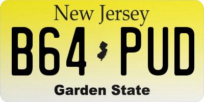 NJ license plate B64PUD