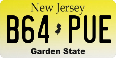 NJ license plate B64PUE