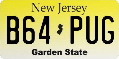 NJ license plate B64PUG