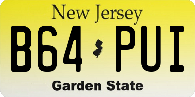NJ license plate B64PUI