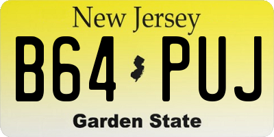 NJ license plate B64PUJ