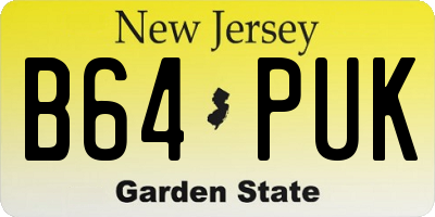 NJ license plate B64PUK