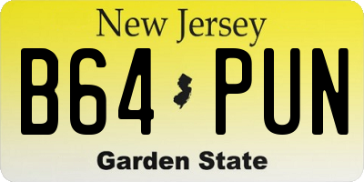 NJ license plate B64PUN