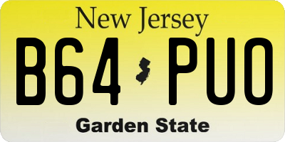 NJ license plate B64PUO