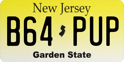 NJ license plate B64PUP