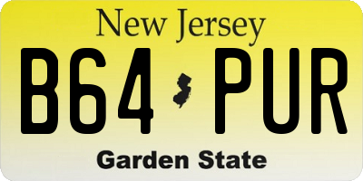NJ license plate B64PUR