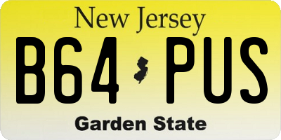 NJ license plate B64PUS