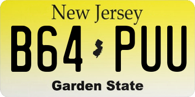 NJ license plate B64PUU