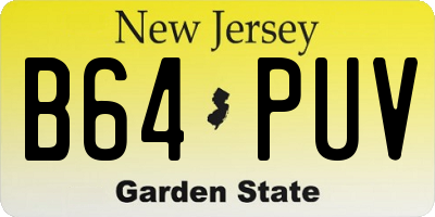 NJ license plate B64PUV