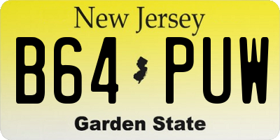 NJ license plate B64PUW
