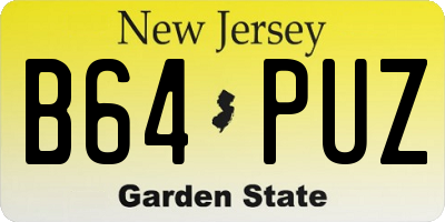 NJ license plate B64PUZ