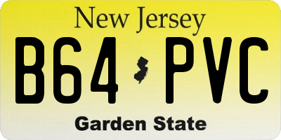 NJ license plate B64PVC