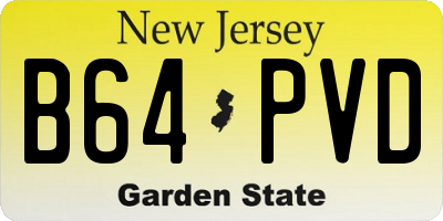 NJ license plate B64PVD
